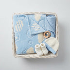 Super Soft Blue Cloud Zipper Blanket – Newborn