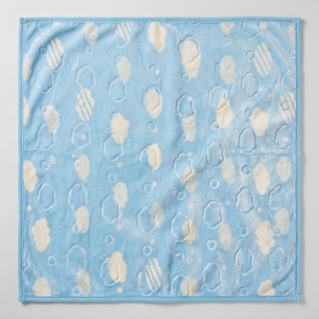 Super Soft Blue Cloud Zipper Blanket – Newborn