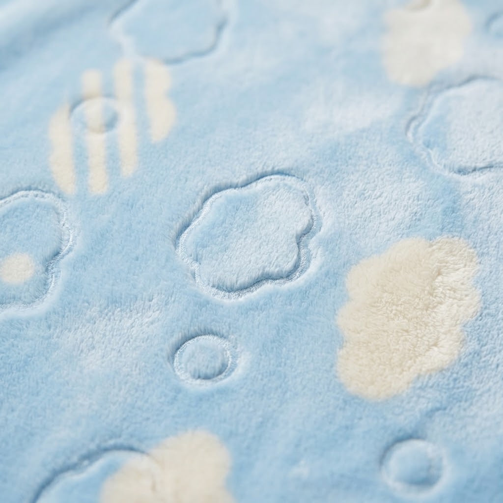 Super Soft Blue Cloud Zipper Blanket – Newborn