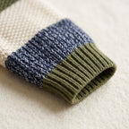 Colorblock Seed-Stitch Knit Sweater & Pants Set – Olive