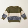 Colorblock Seed-Stitch Knit Sweater & Pants Set – Olive