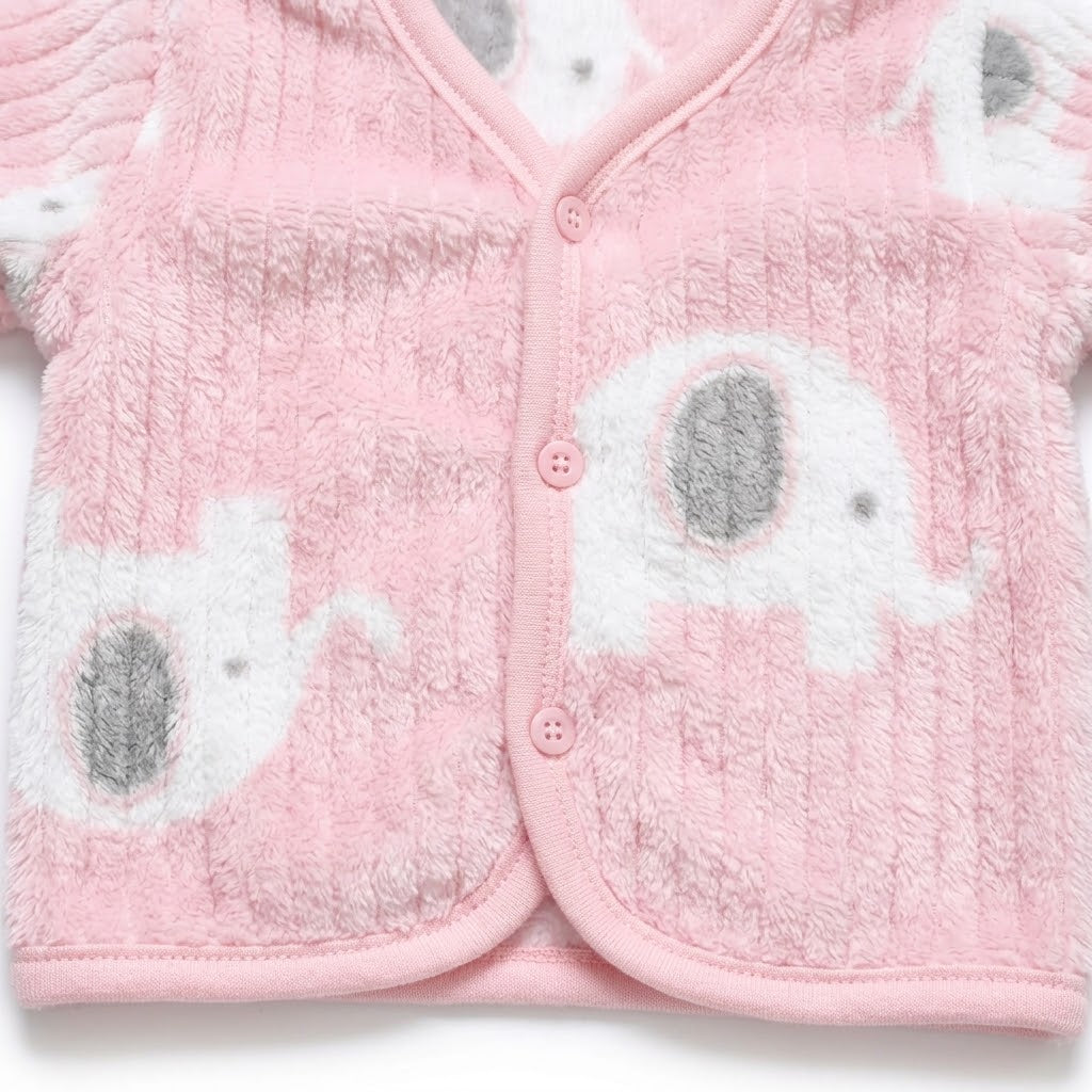 Pink Elephant 5-Piece Newborn Velour Set