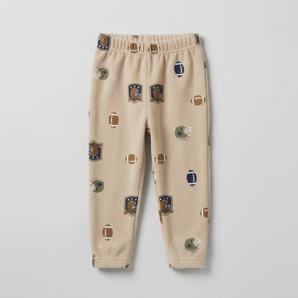 Baby Boys Trousers Set – Pack of 3 (Football Print, Striped, Teal)