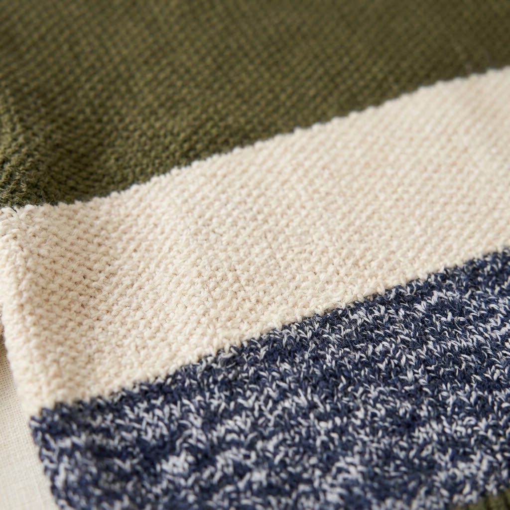 Colorblock Seed-Stitch Knit Sweater & Pants Set – Olive