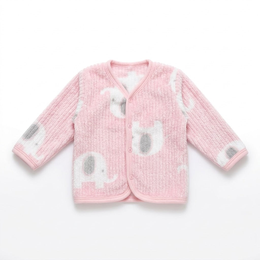 Pink Elephant 5-Piece Newborn Velour Set