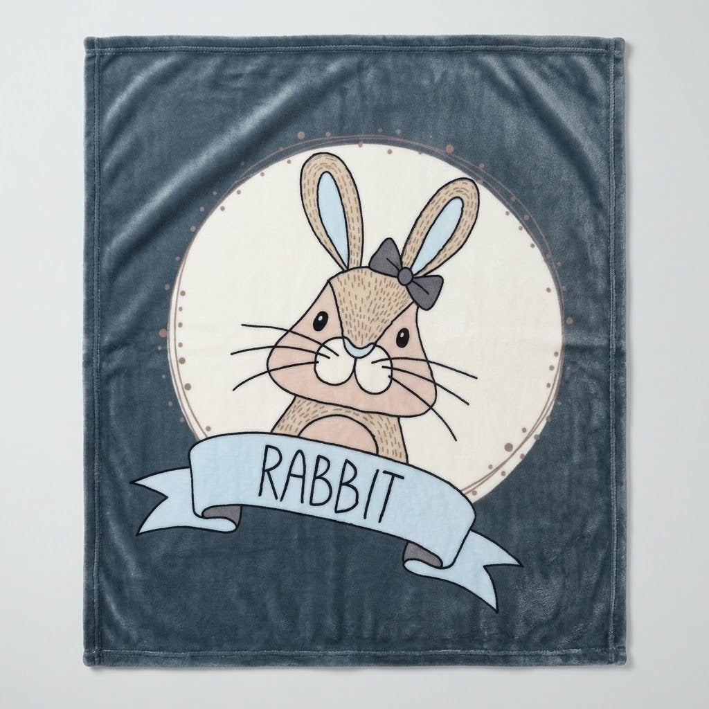 Super Soft Rabbit Baby Blanket – Slate Blue (Large)