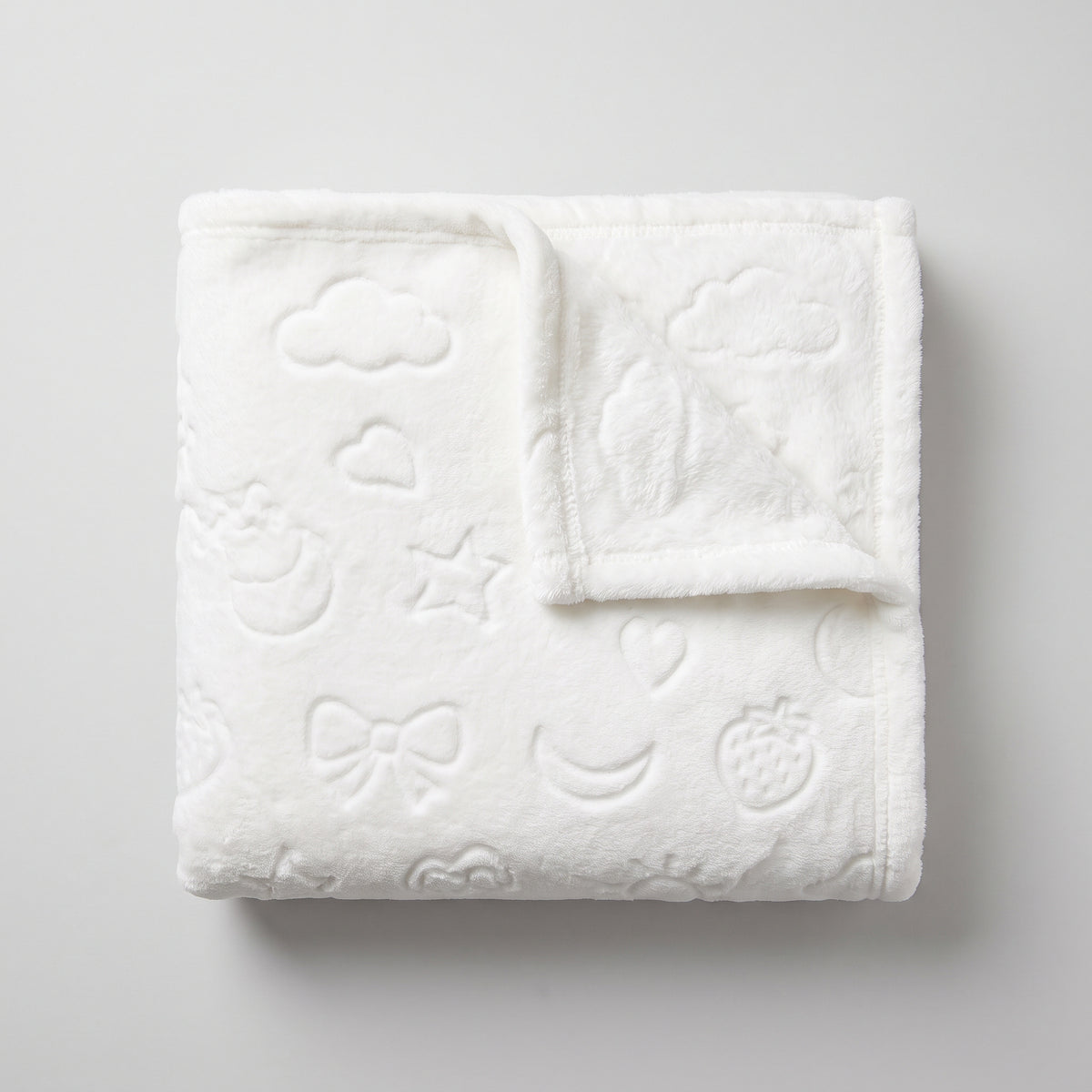 Super Soft Embossed Baby Blanket – White (Medium)