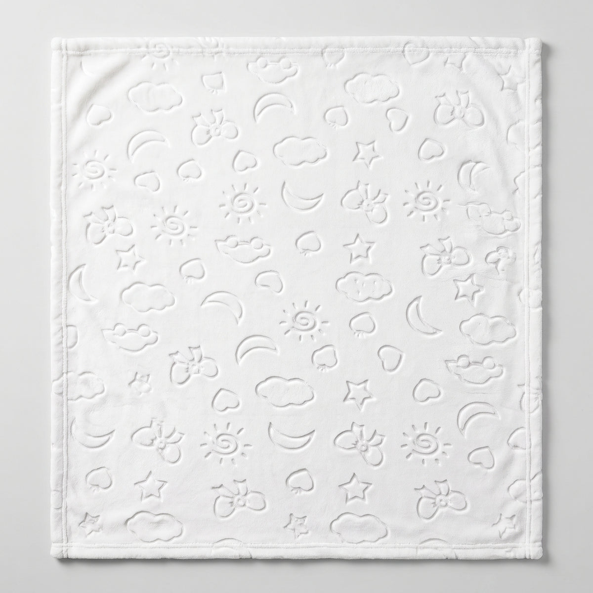 Super Soft Embossed Baby Blanket – White (Medium)
