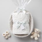 Super Soft Embossed Baby Blanket – White (Medium)