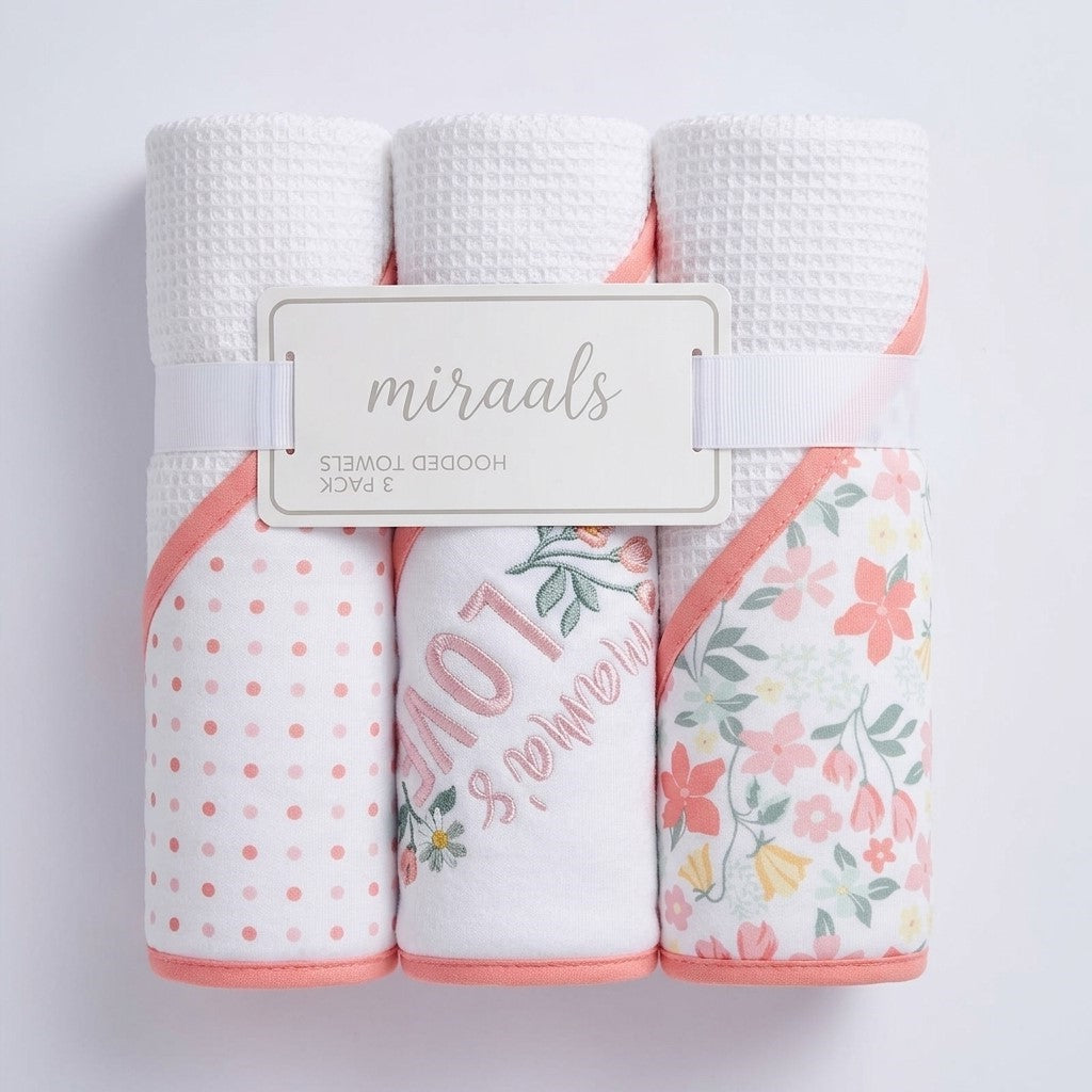 Mama's Love Premium 3-Pack Hooded Towels