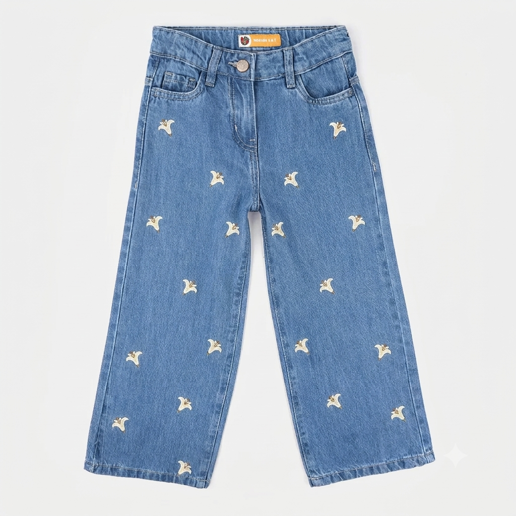 Everyday Denim-Look Pants – Mid Blue