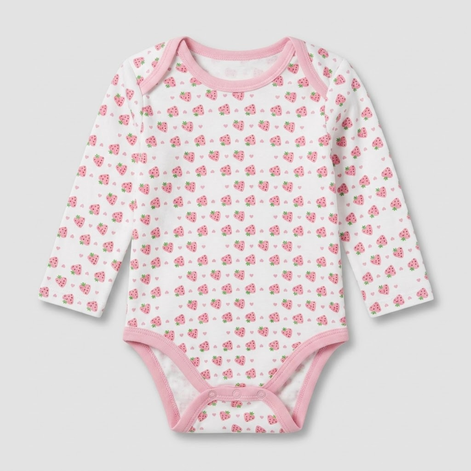 Strawberry Patch Pack of 3 Long Sleeve Bodysuits