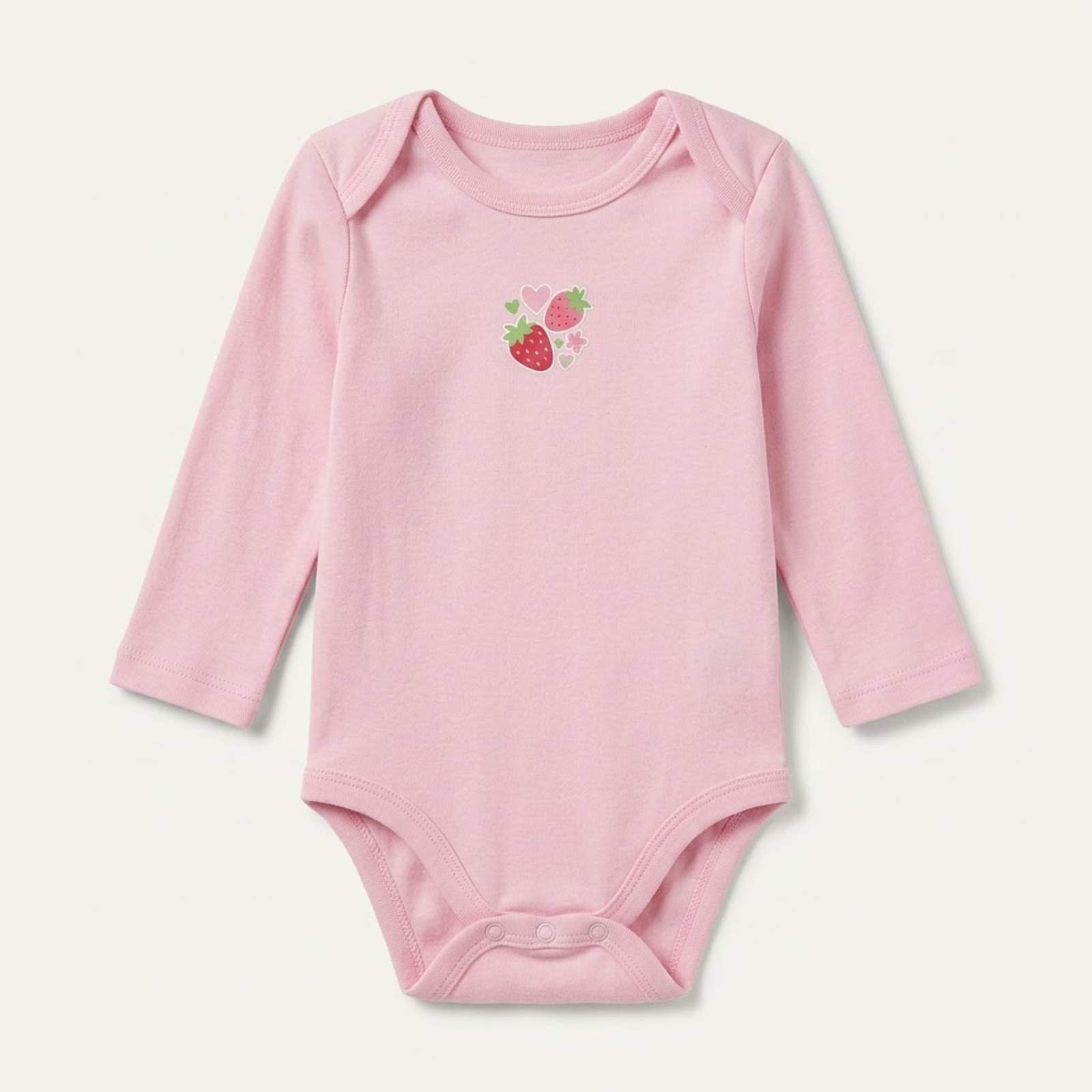 Strawberry Patch Pack of 3 Long Sleeve Bodysuits