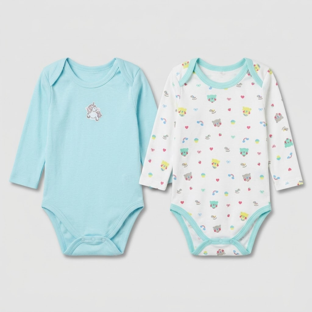 Unicorn & Friends Pack of 2 Long Sleeve Bodysuits