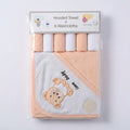 Love You Peach Hooded Towel + 6 Washcloths Set