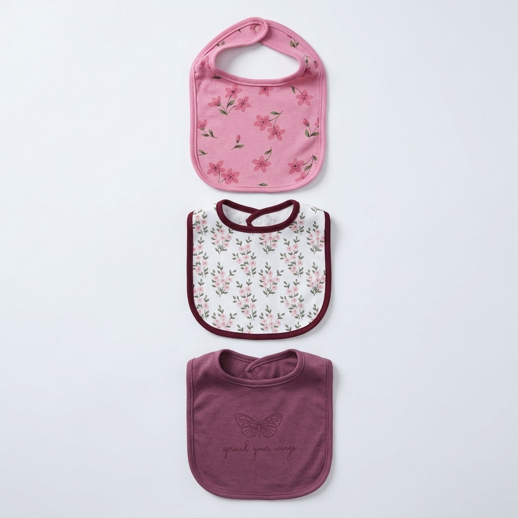 Wildflower Blossom 3-Pack Bib Set