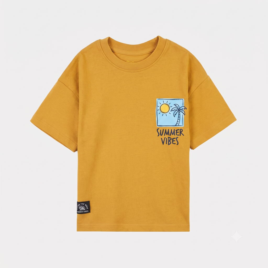 Summer Vibes PK Tee – Mustard