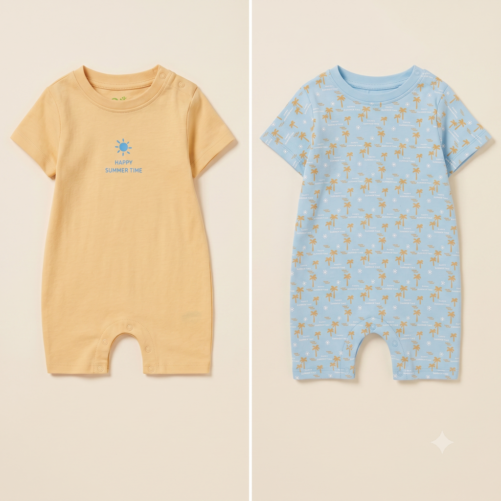 Sunny Days Jerry Romper – Sky Blue & Yellow