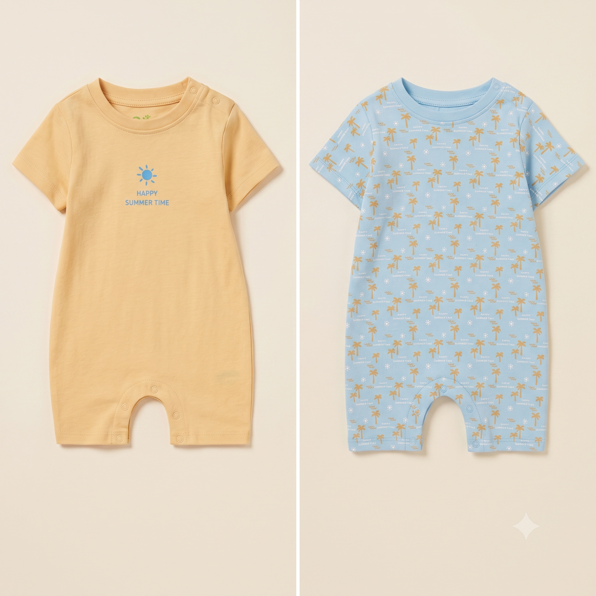 Sunny Days Jerry Romper – Sky Blue & Yellow