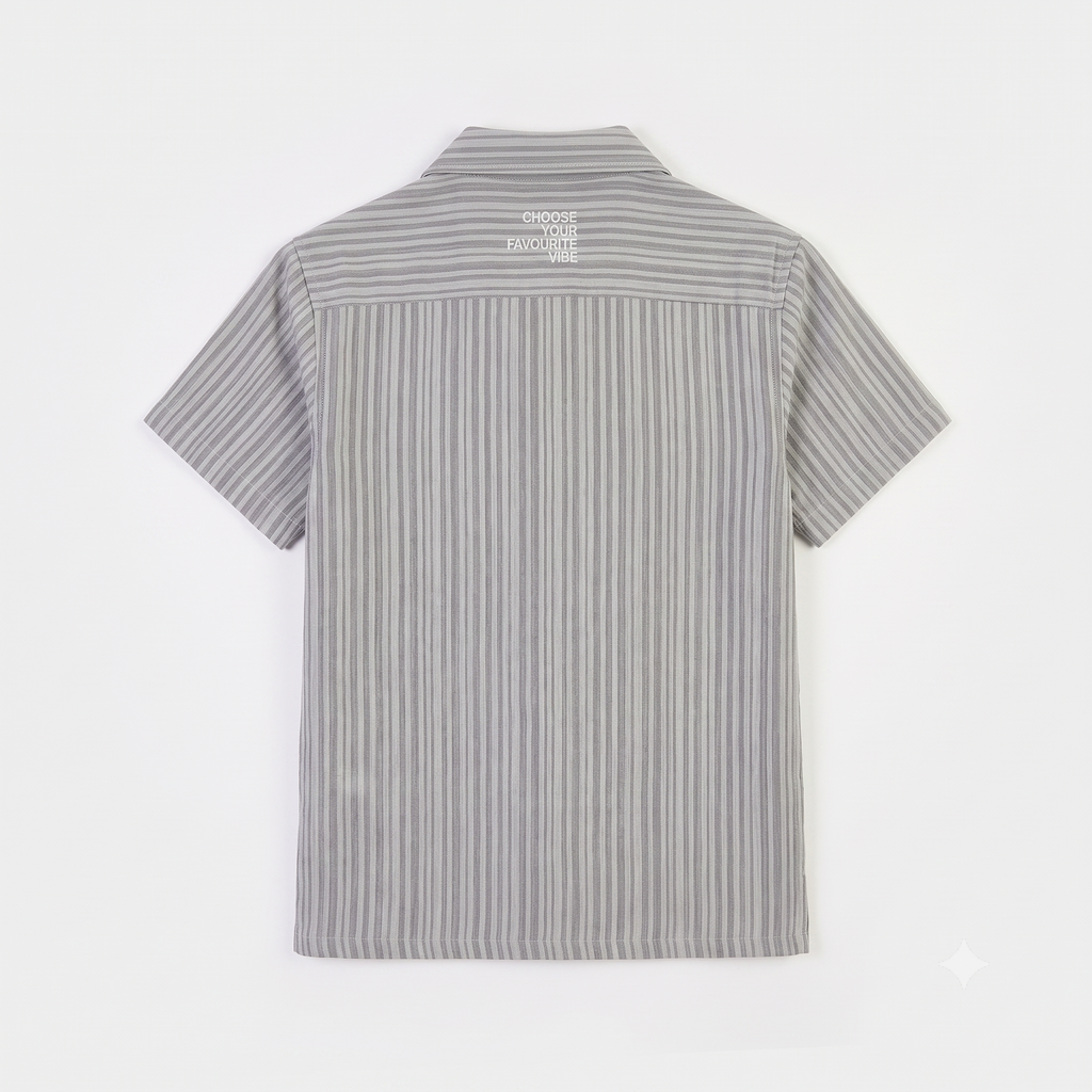 Choose Your Vibe Stripe Shirt – Grey