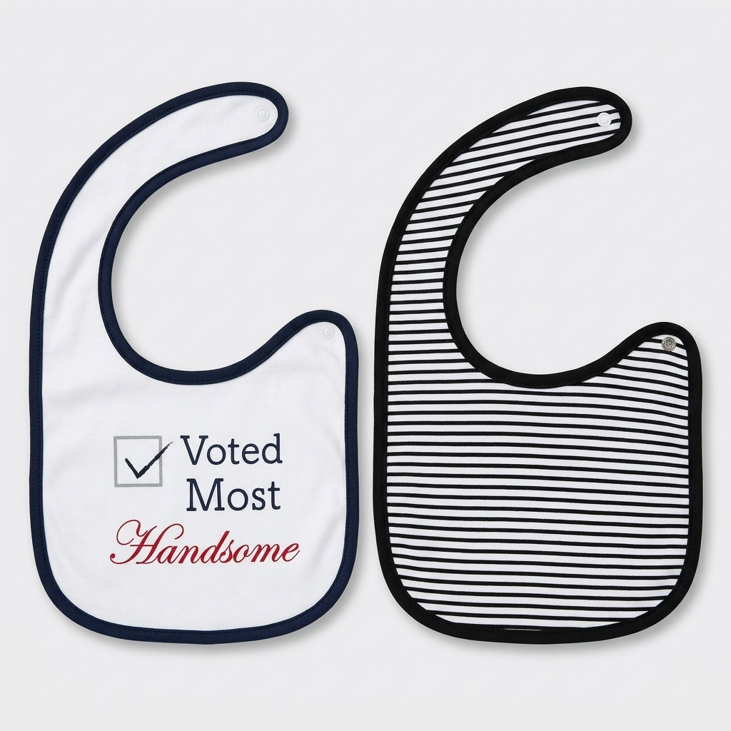 Voted Most Handsome 2-Pack Bib Set