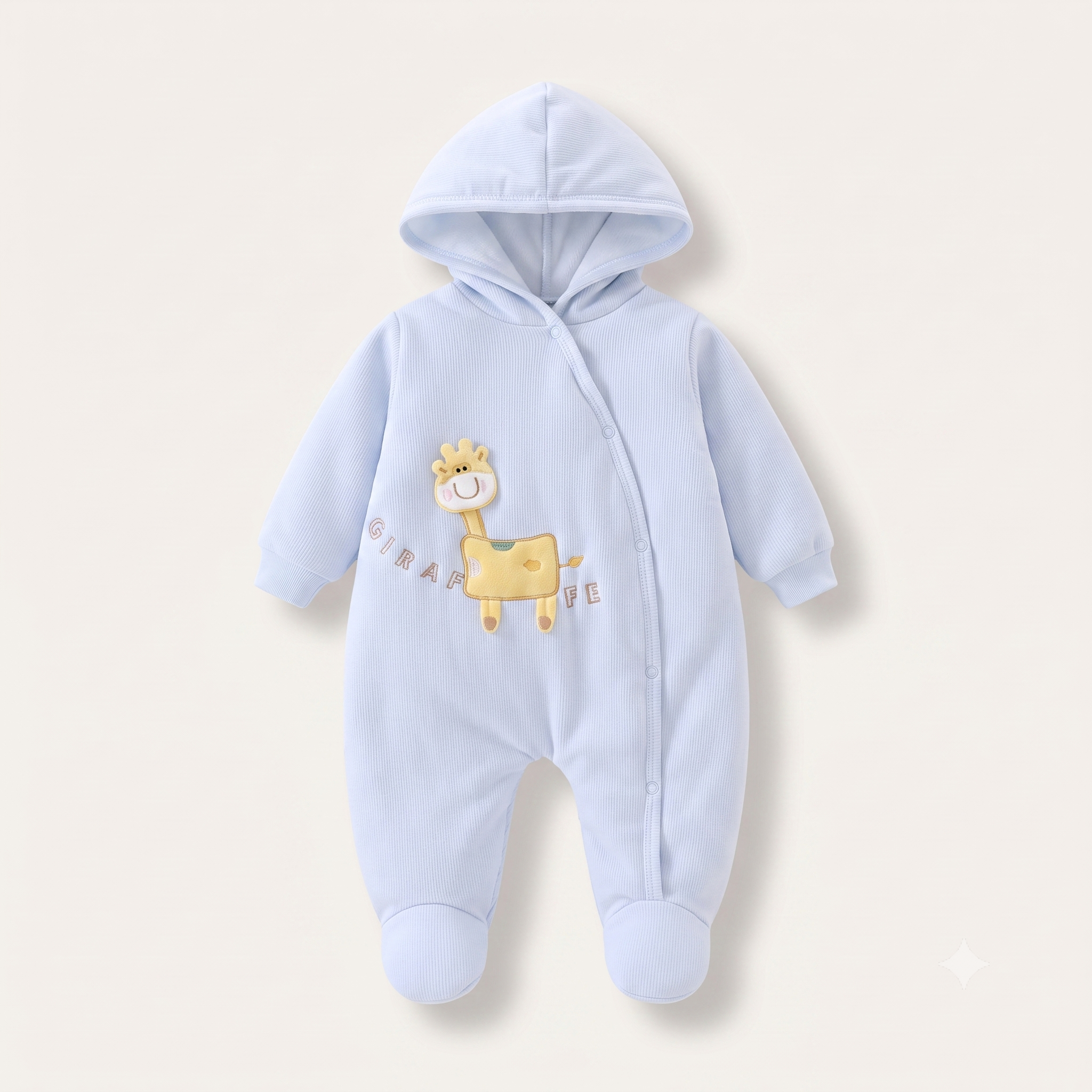 Girrafe Quilted Romper – Blue
