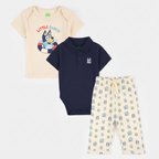 Bluey Romper & Tee Set – Off-White & Navy