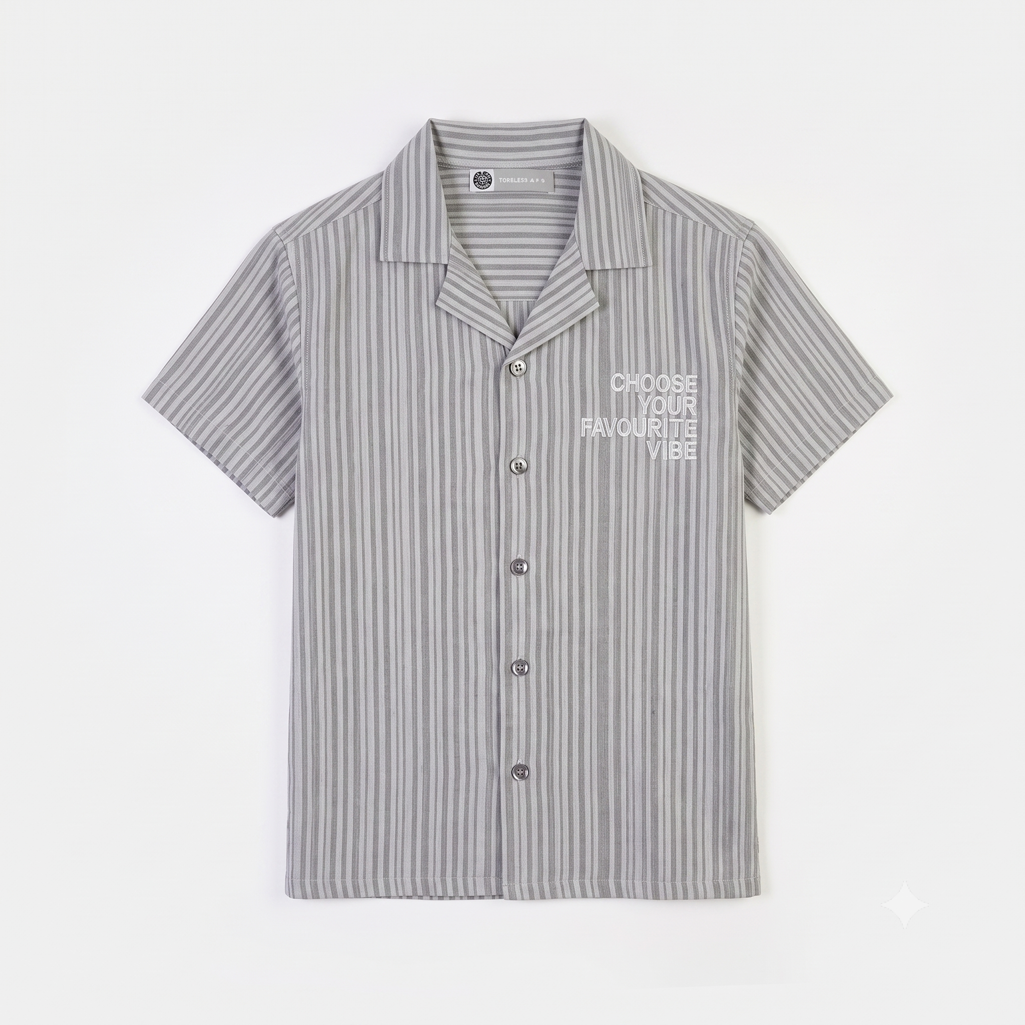 Choose Your Vibe Stripe Shirt – Grey