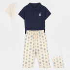 Bluey Romper & Tee Set – Off-White & Navy