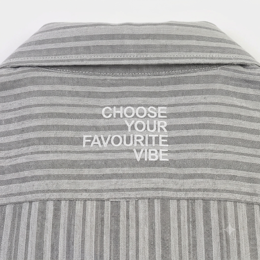 Choose Your Vibe Stripe Shirt – Grey