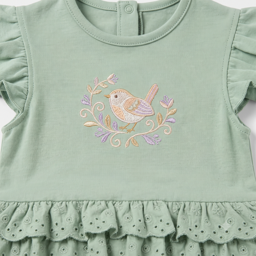 Bird Interlock Romper – Pista