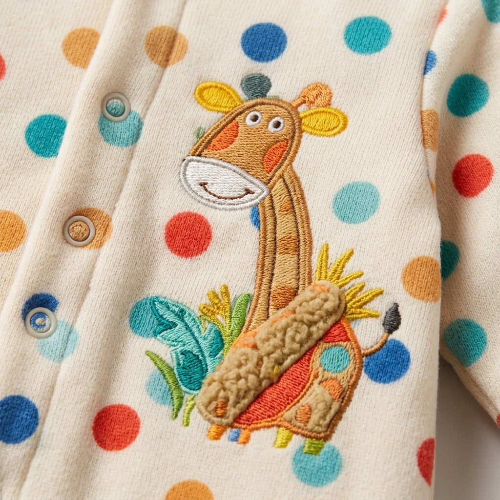 Polka Dot Giraffe Hooded Pramsuit