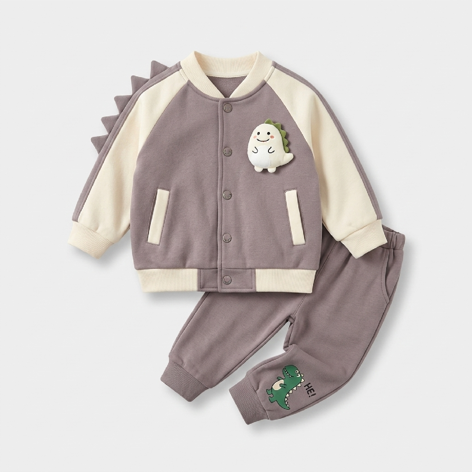 Happy Dinosaur Varsity Jacket Set
