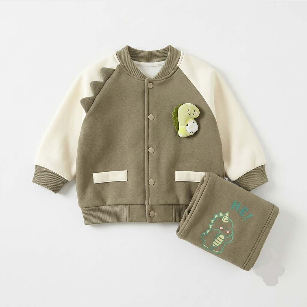 Happy Dinosaur Varsity Jacket Set
