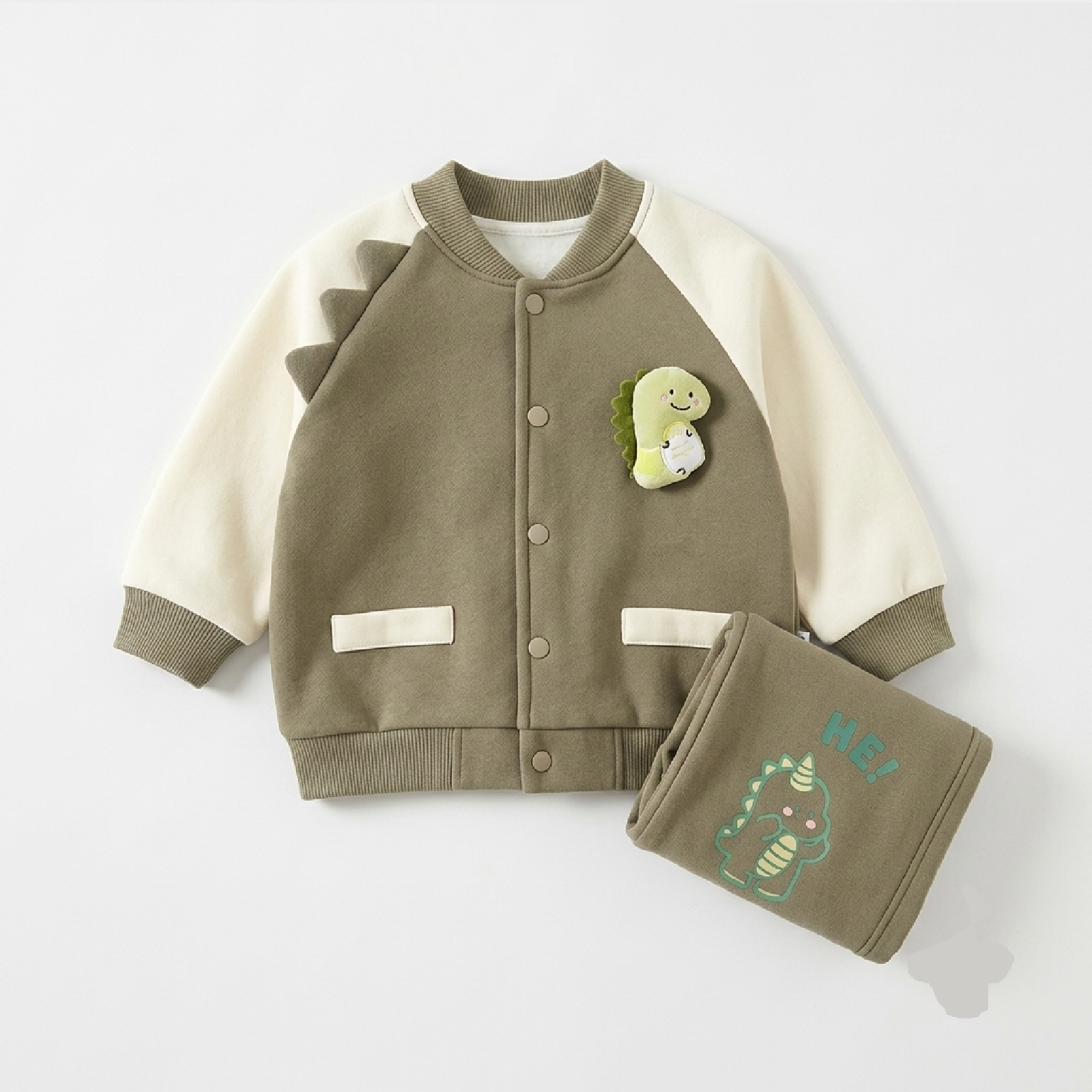 Happy Dinosaur Varsity Jacket Set