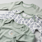 Sleepy Teddy Pack of 3 Long Sleeve Bodysuits