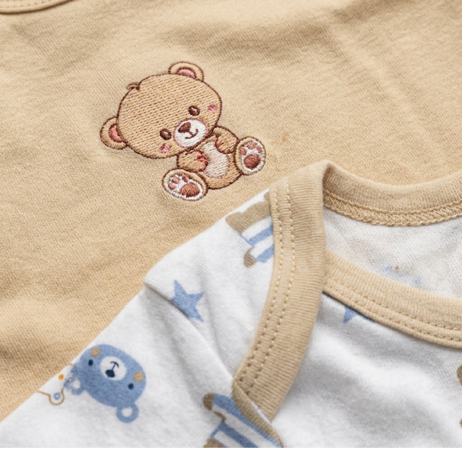 Teddy Bear & Cars Pack of 2 Long Sleeve Bodysuits