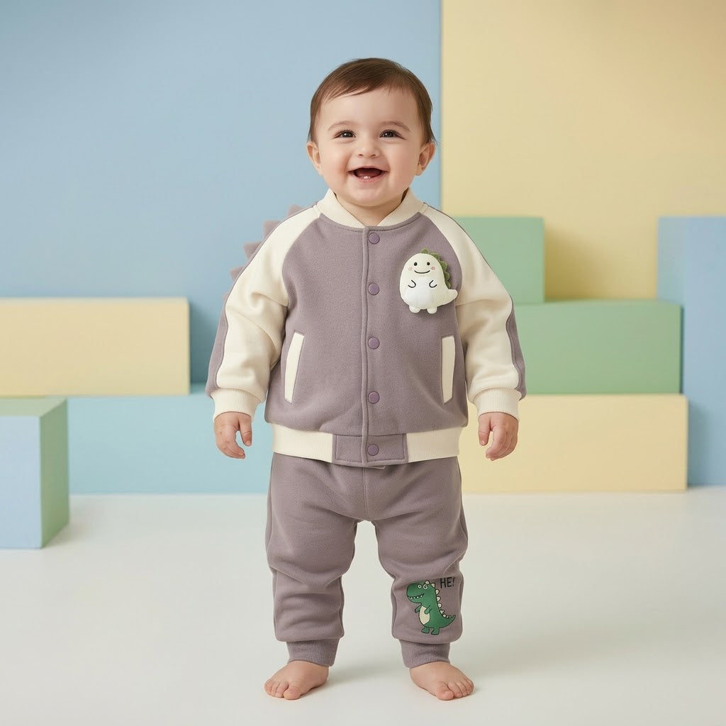 Happy Dinosaur Varsity Jacket Set