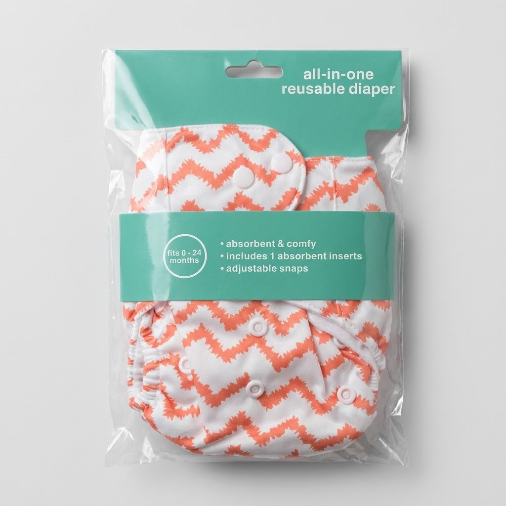 Reusable Cloth Diaper – One Size (0–24 Months)