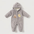 Piano Bear Fleece Hooded Pramsuit
