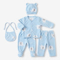 Blue Elephant 5-Piece Newborn Velour Set
