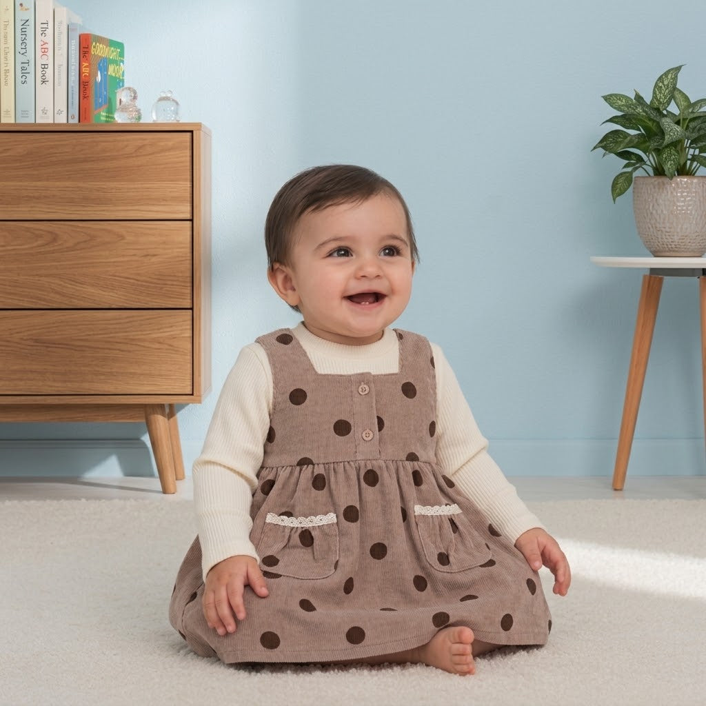 Bunny Patch Polka Dot Pinafore Set