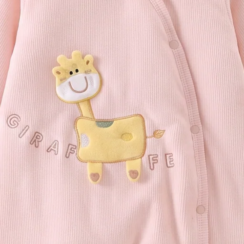 Giraffe Quilted Romper – Pink