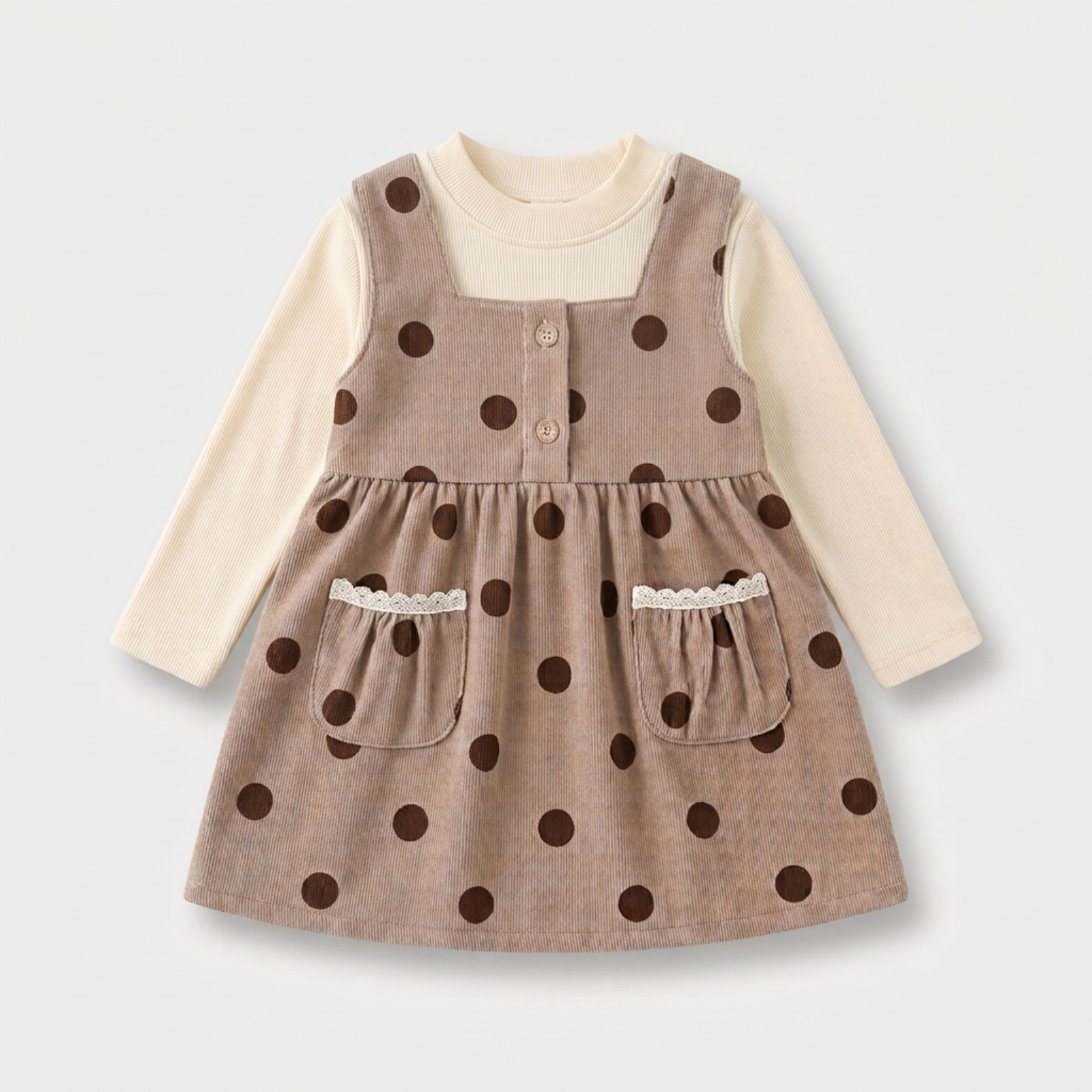 Bunny Patch Polka Dot Pinafore Set