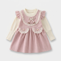 Pearl Bow Corduroy Pinafore Set