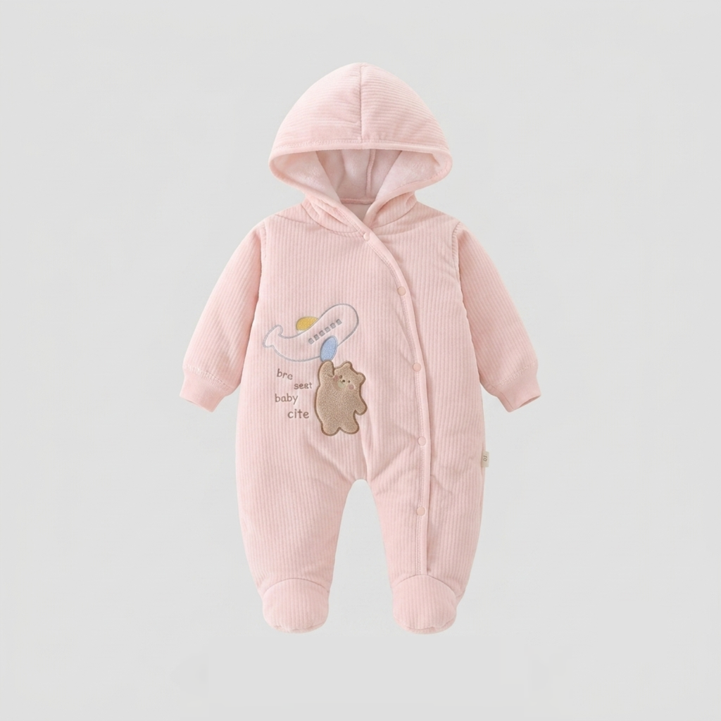 Little Traveler Hooded Pramsuit – Baby Girl