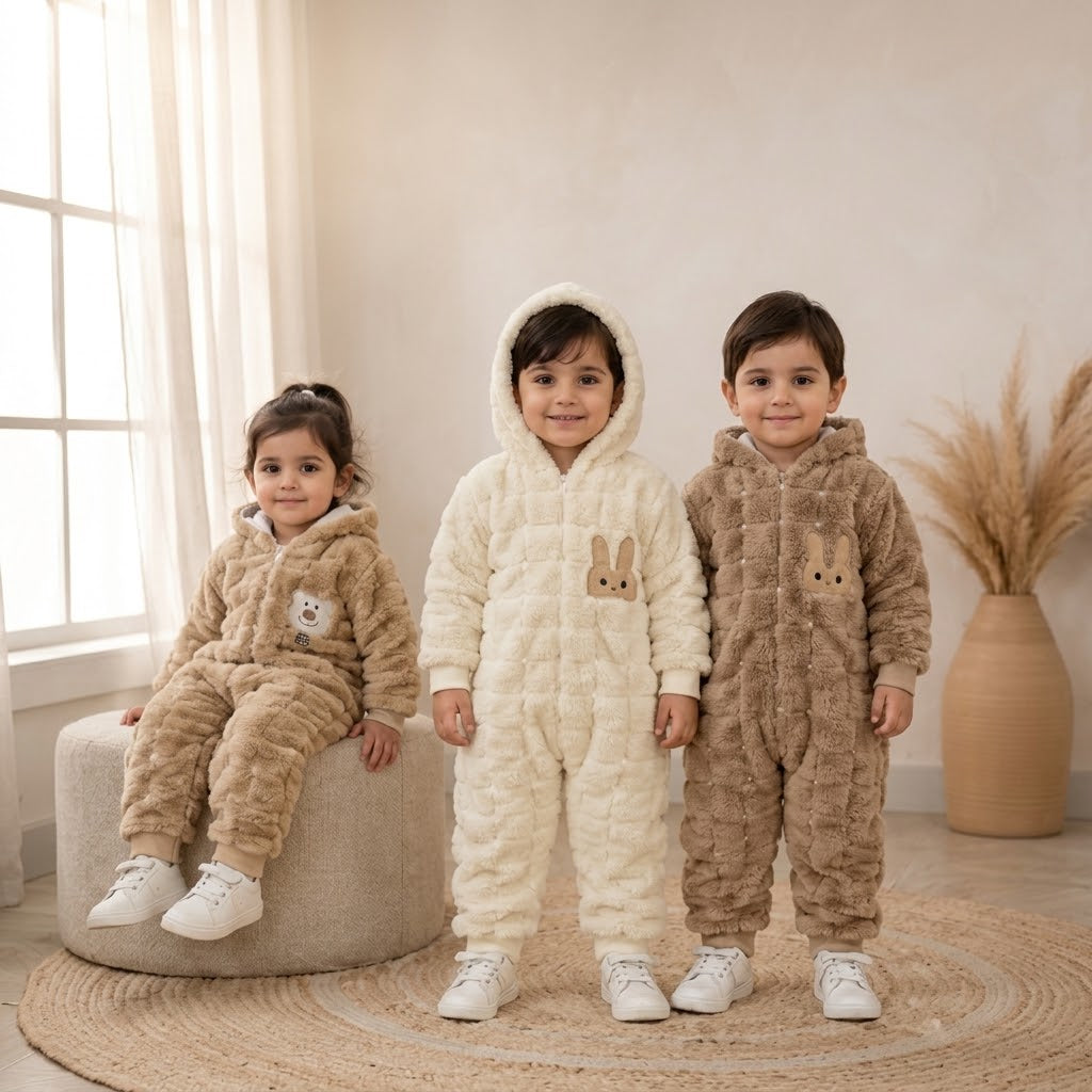 Snuggle Bunny Plush Waffle Romper