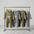 Tiger Face Corduroy Overalls Set