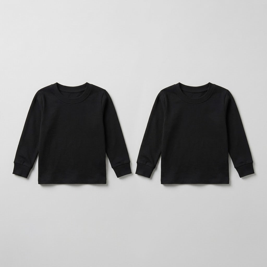 Black Long-Sleeve Thermal Tee – Pack of 2