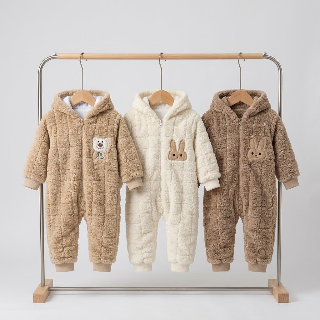 Snuggle Bunny Plush Waffle Romper